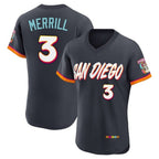 Silnrao S.Diego Padres #3 Jackson Merrill Player Obsidian 2026 City Connect Home Limited Elite T-shirt Stitched Jerseys