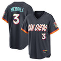 Silnrao S.Diego Padres #3 Jackson Merrill Player Obsidian 2026 City Connect Home Limited T-shirt Stitched Jerseys