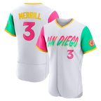 Silnrao S.Diego Padres #3 Jackson Merrill Player White City Connect Home Limited Elite Stitched Jerseys