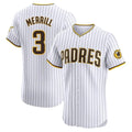 Silnrao S.Diego Padres #3 Jackson Merrill Player White Home Limited Elite Stitched Jerseys