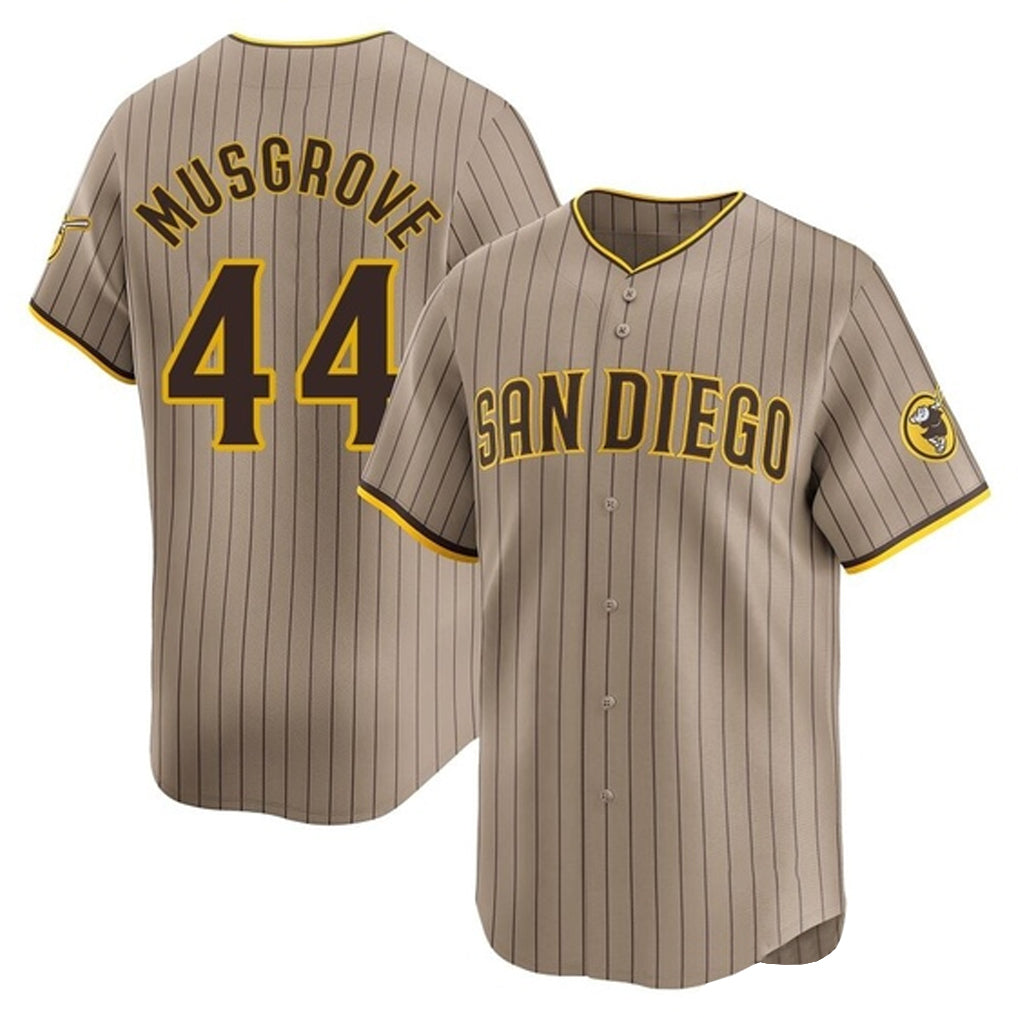 Silnrao S.Diego Padres #44 Joe Musgrove Player Khaki Home Limited Stitched Jerseys