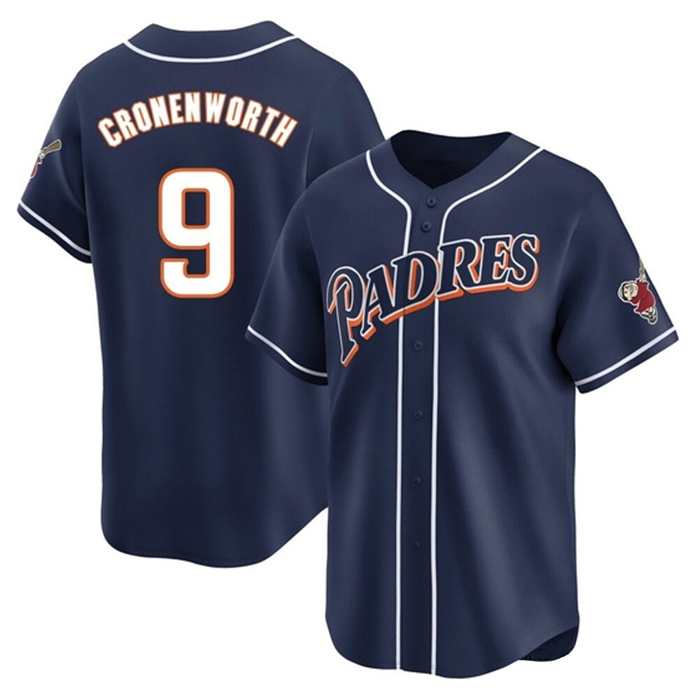 Silnrao S.Diego Padres #9 Jake Cronenworth Player Navy Cooperstown Collection Limited Home Stitched Jerseys