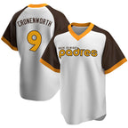 Silnrao S.Diego Padres #9 Jake Cronenworth Player White Home Cooperstown Collection Replica Game Stitched Jerseys