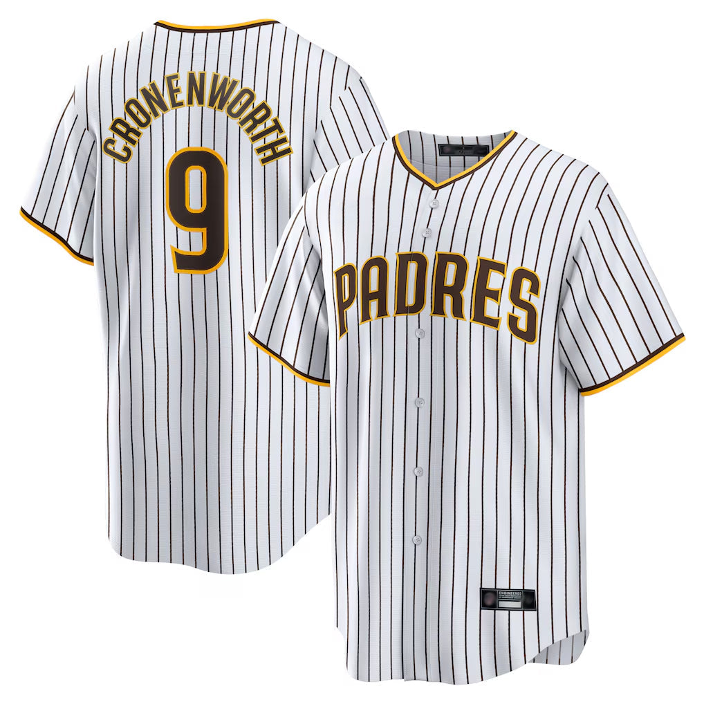 Silnrao S.Diego Padres #9 Jake Cronenworth Player White Home Game Stitched Jerseys
