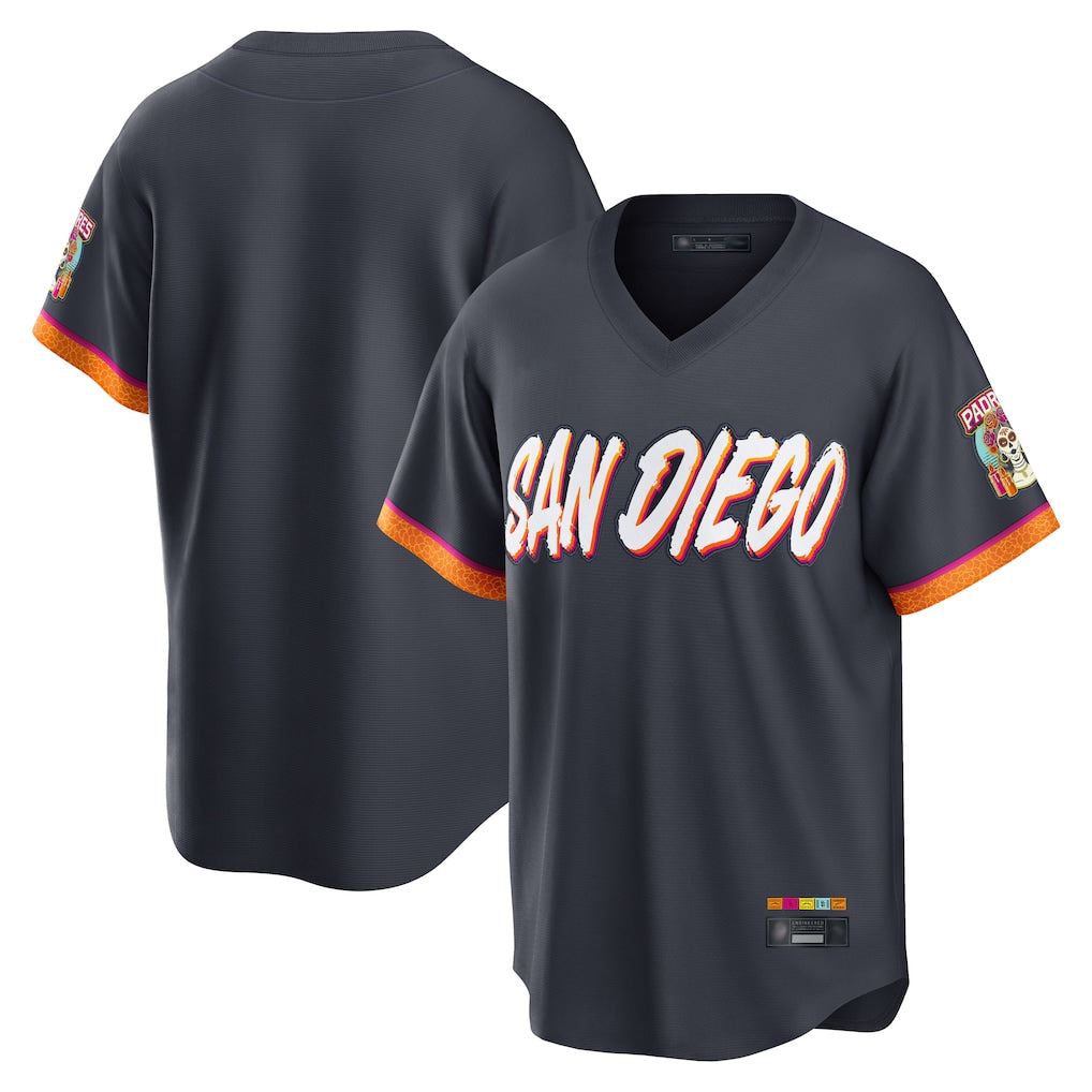 Silnrao S.Diego Padres ## Diego Padres Blank Player Obsidian 2026 City Connect Home Limited T-shirt Stitched Jerseys