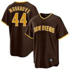 Silnrao S.Diego Padres #44 Joe Musgrove Player Brown Home Game Stitched Jerseys