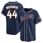 Silnrao S.Diego Padres #44 Joe Musgrove Player Navy Cooperstown Collection Limited Home Stitched Jerseys