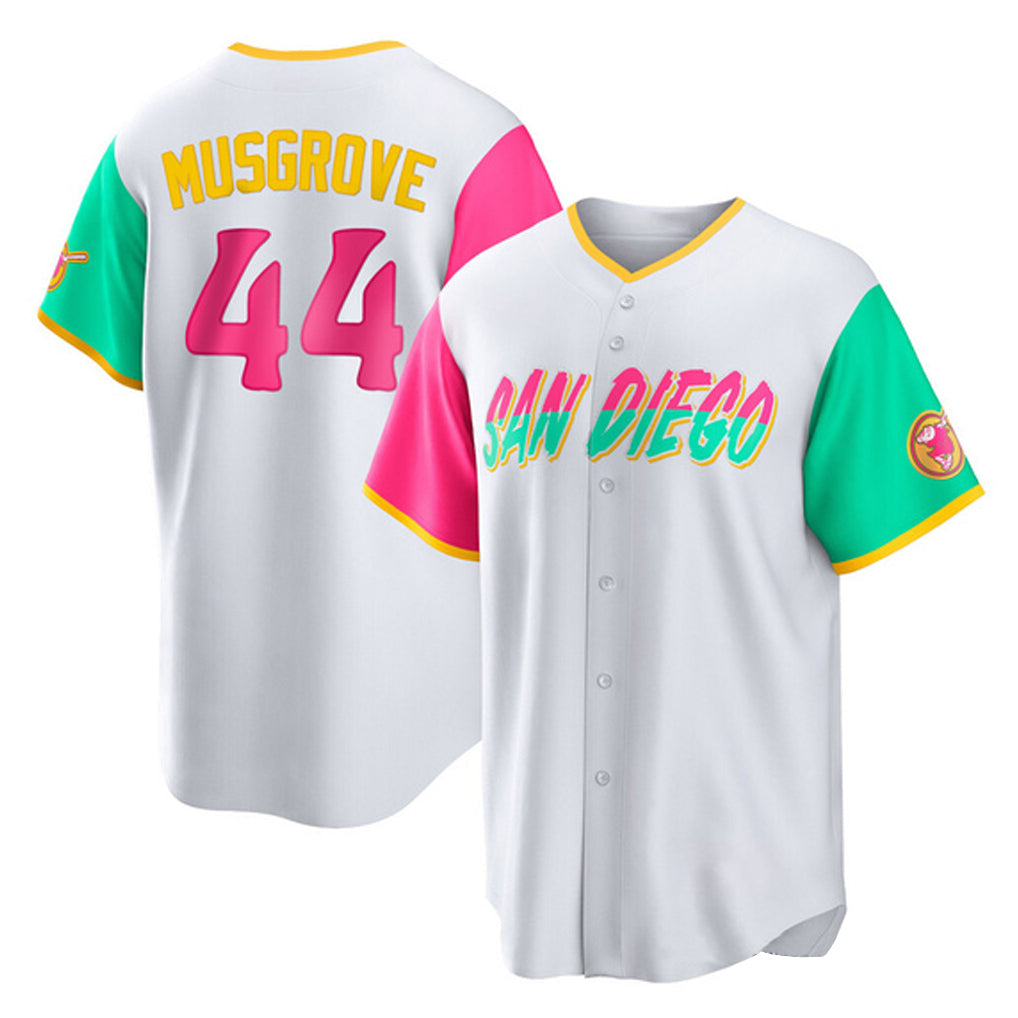 Silnrao S.Diego Padres #44 Joe Musgrove Player White City Connect Home Game Stitched Jerseys