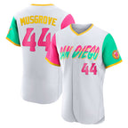 Silnrao S.Diego Padres #44 Joe Musgrove Player White City Connect Home Limited Elite Stitched Jerseys