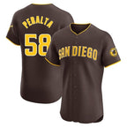 Silnrao S.Diego Padres #58 Wandy Peralta Player Brown Home Limited Elite Stitched Jerseys