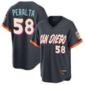 Silnrao S.Diego Padres #58 Wandy Peralta Player Obsidian 2026 City Connect Home Limited T-shirt Stitched Jerseys