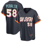 Silnrao S.Diego Padres #58 Wandy Peralta Player Obsidian 2026 City Connect Home Limited T-shirt Stitched Jerseys