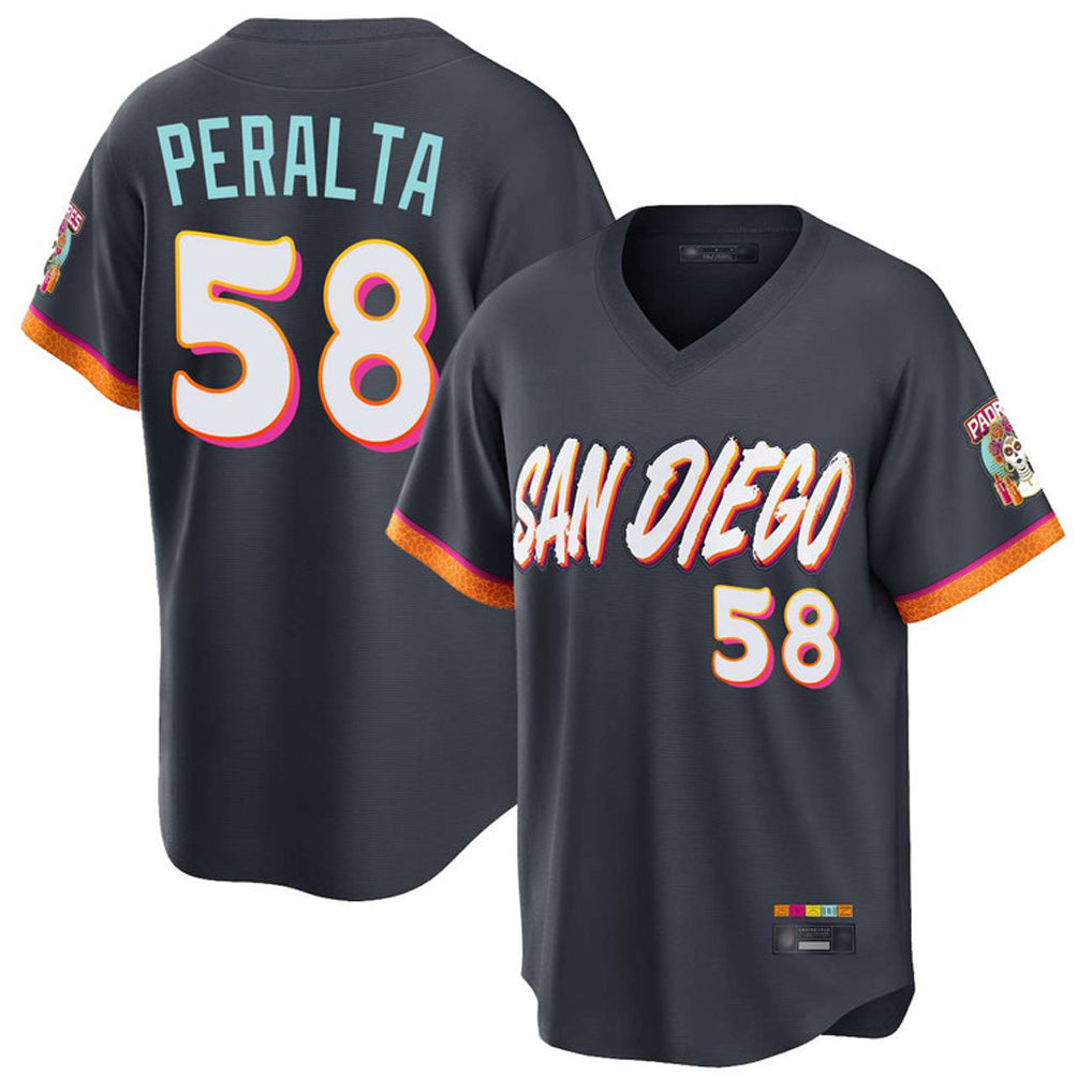 Silnrao S.Diego Padres #58 Wandy Peralta Player Obsidian 2026 City Connect Home Limited T-shirt Stitched Jerseys