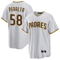 Silnrao S.Diego Padres #58 Wandy Peralta Player White Home Game Stitched Jerseys