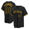 Silnrao S.Diego Padres #98 Randy Vasquez Player Black Snake Skin City Home Game Stitched Jerseys