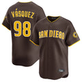 Silnrao S.Diego Padres #98 Randy Vasquez Player Brown Home Limited Stitched Jerseys
