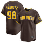 Silnrao S.Diego Padres #98 Randy Vasquez Player Brown Home Limited Stitched Jerseys