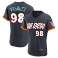 Silnrao S.Diego Padres #98 Randy Vasquez Player Obsidian 2026 City Connect Home Limited Elite T-shirt Stitched Jerseys