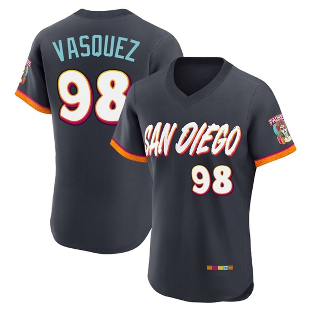 Silnrao S.Diego Padres #98 Randy Vasquez Player Obsidian 2026 City Connect Home Limited Elite T-shirt Stitched Jerseys