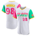 Silnrao S.Diego Padres #98 Randy Vasquez Player White City Connect Home Limited Elite Stitched Jerseys