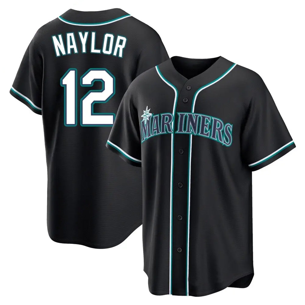 Silnrao S.Mariners #12 Josh Naylor Player Black Fashion Home Limited Stitched Jerseys