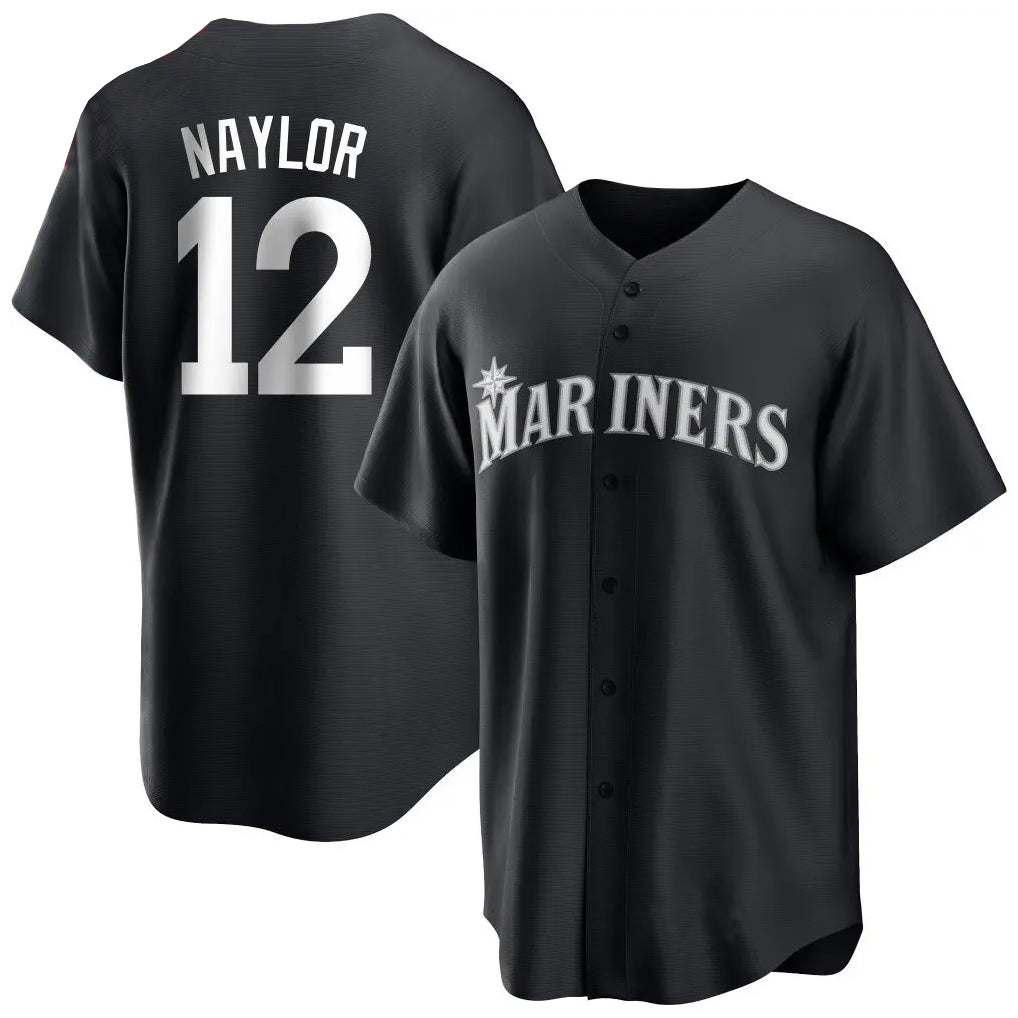 Silnrao S.Mariners #12 Josh Naylor Player Black Home Limited Stitched Jerseys