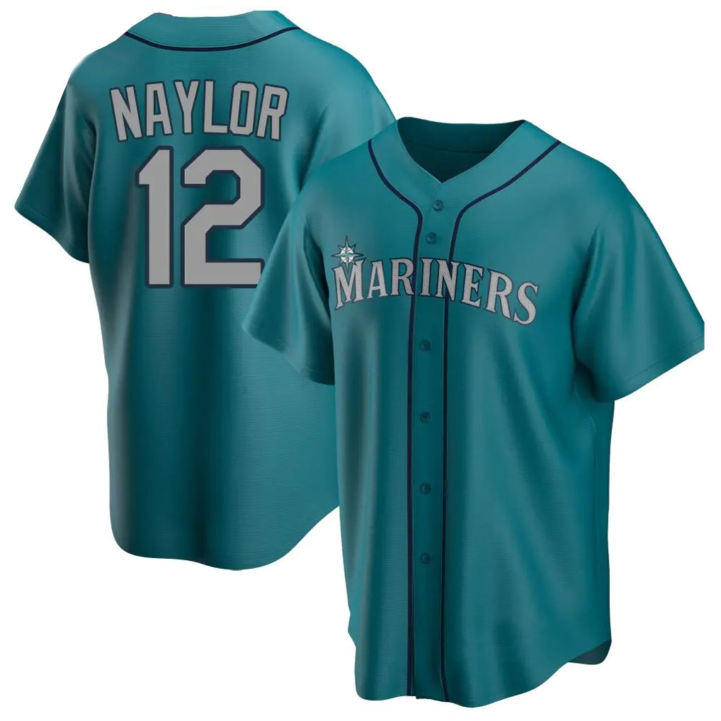 Silnrao S.Mariners #12 Josh Naylor Player Teal Home Game Stitched Jerseys