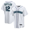 Silnrao S.Mariners #12 Josh Naylor Player White Home Game Stitched Jerseys