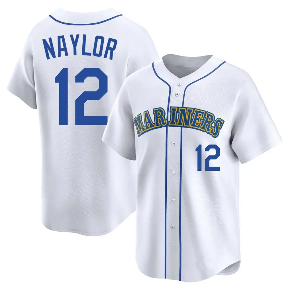 Silnrao S.Mariners #12 Josh Naylor Player White Pitch Fashion Game Stitched Jerseys