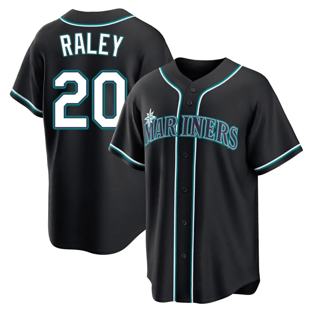 Silnrao S.Mariners #20 Luke Raley Player Black Fashion Home Limited Stitched Jerseys