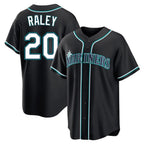 Silnrao S.Mariners #20 Luke Raley Player Black Fashion Home Limited Stitched Jerseys