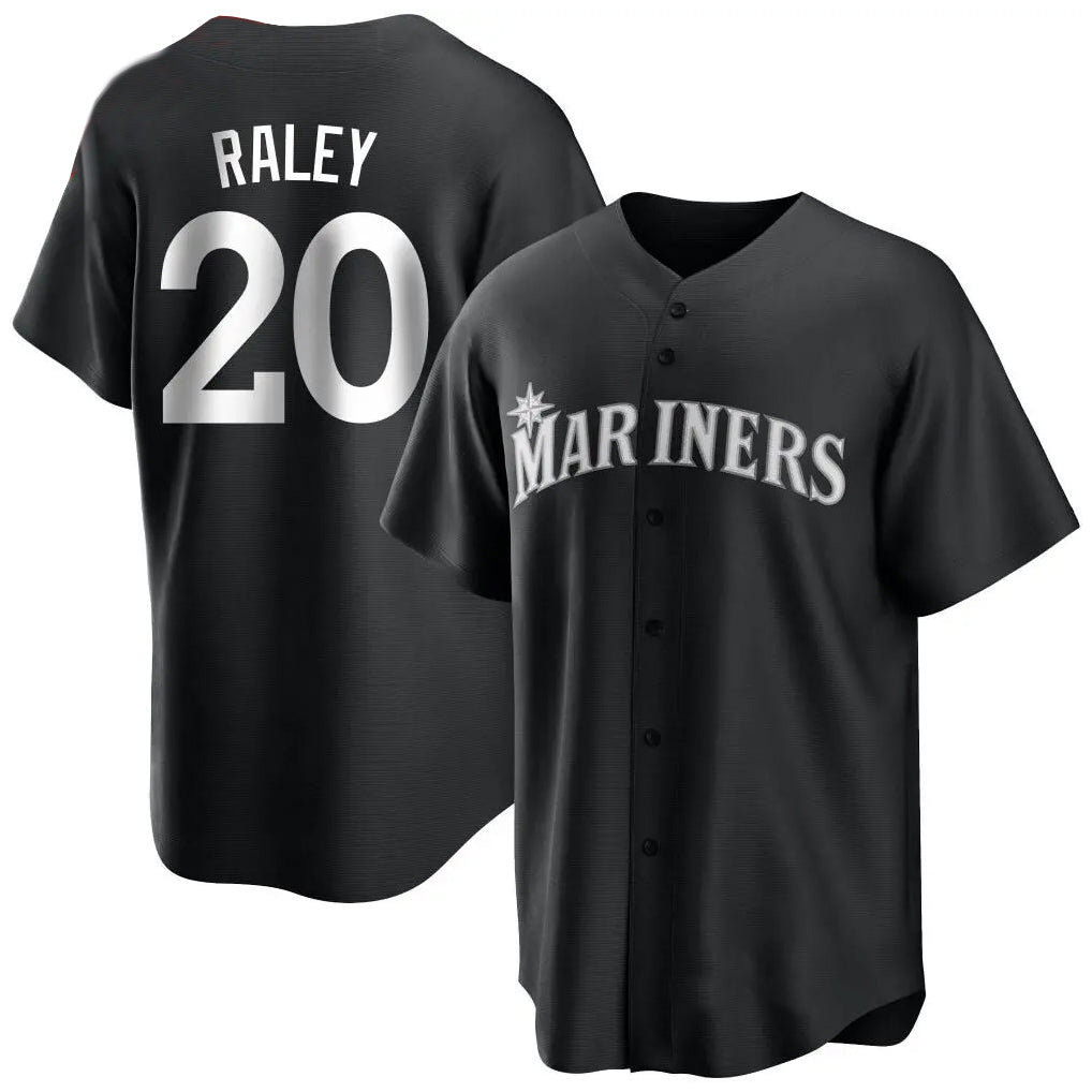 Silnrao S.Mariners #20 Luke Raley Player Black Home Limited Stitched Jerseys