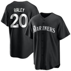 Silnrao S.Mariners #20 Luke Raley Player Black Home Limited Stitched Jerseys