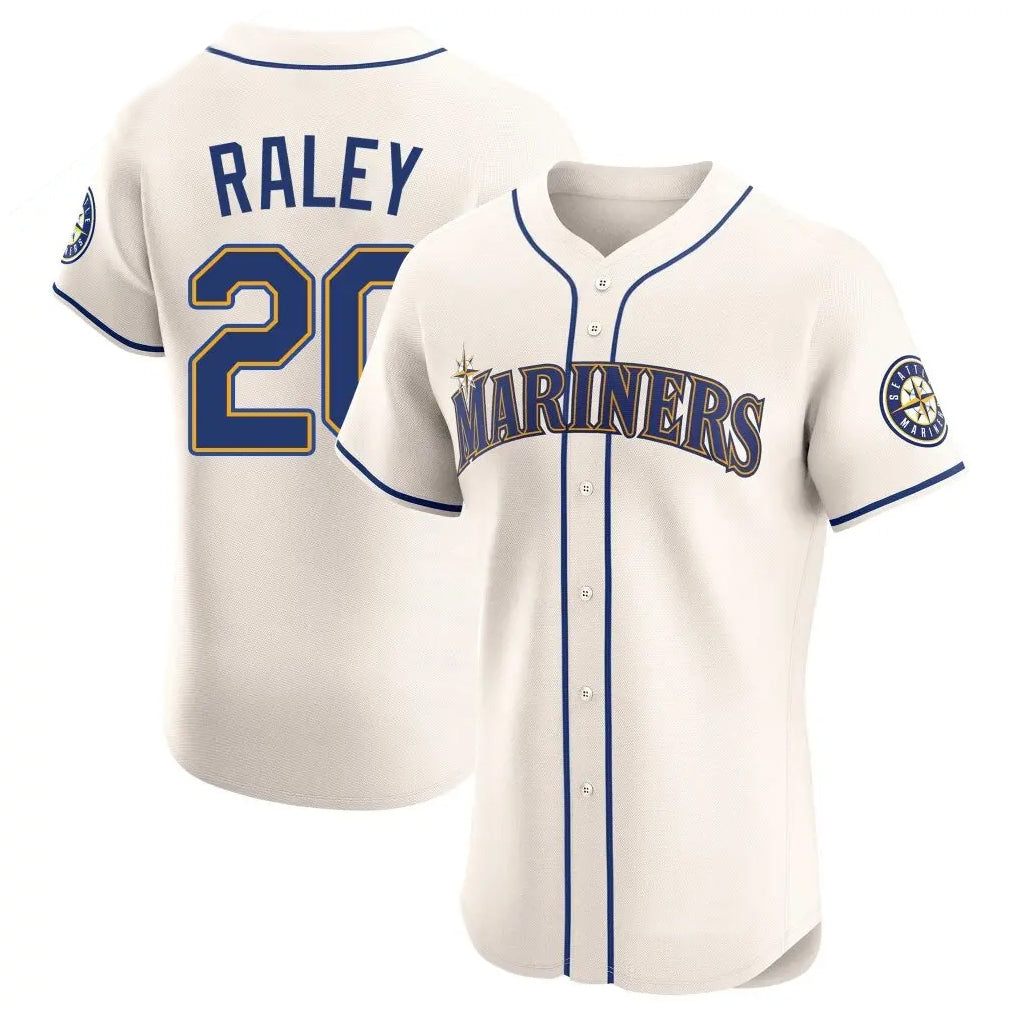 Silnrao S.Mariners #20 Luke Raley Player Cream Home Limited Elite Stitched Jerseys