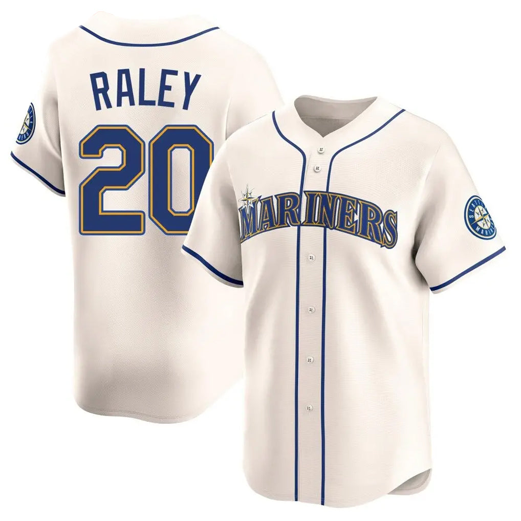 Silnrao S.Mariners #20 Luke Raley Player Cream Home Limited Stitched Jerseys