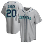 Silnrao S.Mariners #20 Luke Raley Player Gray Home Game Stitched Jerseys