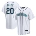Silnrao S.Mariners #20 Luke Raley Player White Home Game Stitched Jerseys