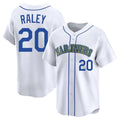Silnrao S.Mariners #20 Luke Raley Player White Throwback Cooperstown Collection Limited Game Stitched Jerseys