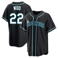 Silnrao S.Mariners #22 Bryan Woo Player Black Fashion Home Limited Stitched Jerseys