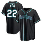 Silnrao S.Mariners #22 Bryan Woo Player Black Fashion Home Limited Stitched Jerseys