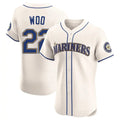 Silnrao S.Mariners #22 Bryan Woo Player Cream Home Limited Elite Stitched Jerseys