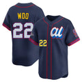 Silnrao S.Mariners #22 Bryan Woo Player Navy American League All-Star Edition Limited Stitched Jerseys