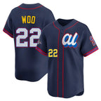 Silnrao S.Mariners #22 Bryan Woo Player Navy American League All-Star Edition Limited Stitched Jerseys