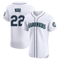 Silnrao S.Mariners #22 Bryan Woo Player White Home Limited Elite Stitched Jerseys