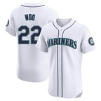 Silnrao S.Mariners #22 Bryan Woo Player White Home Limited Elite Stitched Jerseys