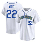 Silnrao S.Mariners #22 Bryan Woo Player White Pitch Fashion Game Stitched Jerseys