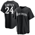 Silnrao S.Mariners #24 Ken Griffey Jr Player Black Home Limited Stitched Jerseys
