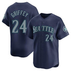 Silnrao S.Mariners #24 Ken Griffey Jr Player Navy Home Limited Stitched Jerseys