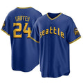 Silnrao S.Mariners #24 Ken Griffey Jr Player Royal City Connect Home Game Stitched Jerseys