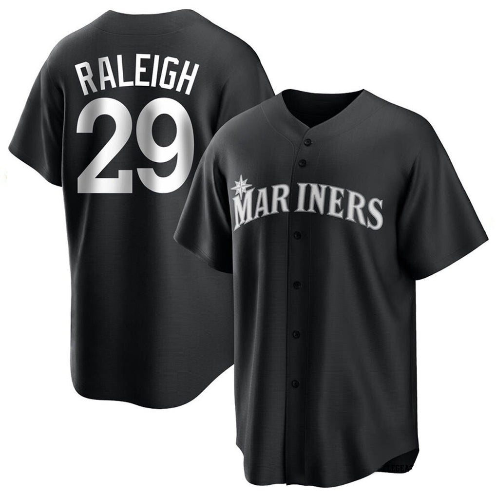 Silnrao S.Mariners #29 Cal Raleigh Player Black Home Limited Stitched Jerseys